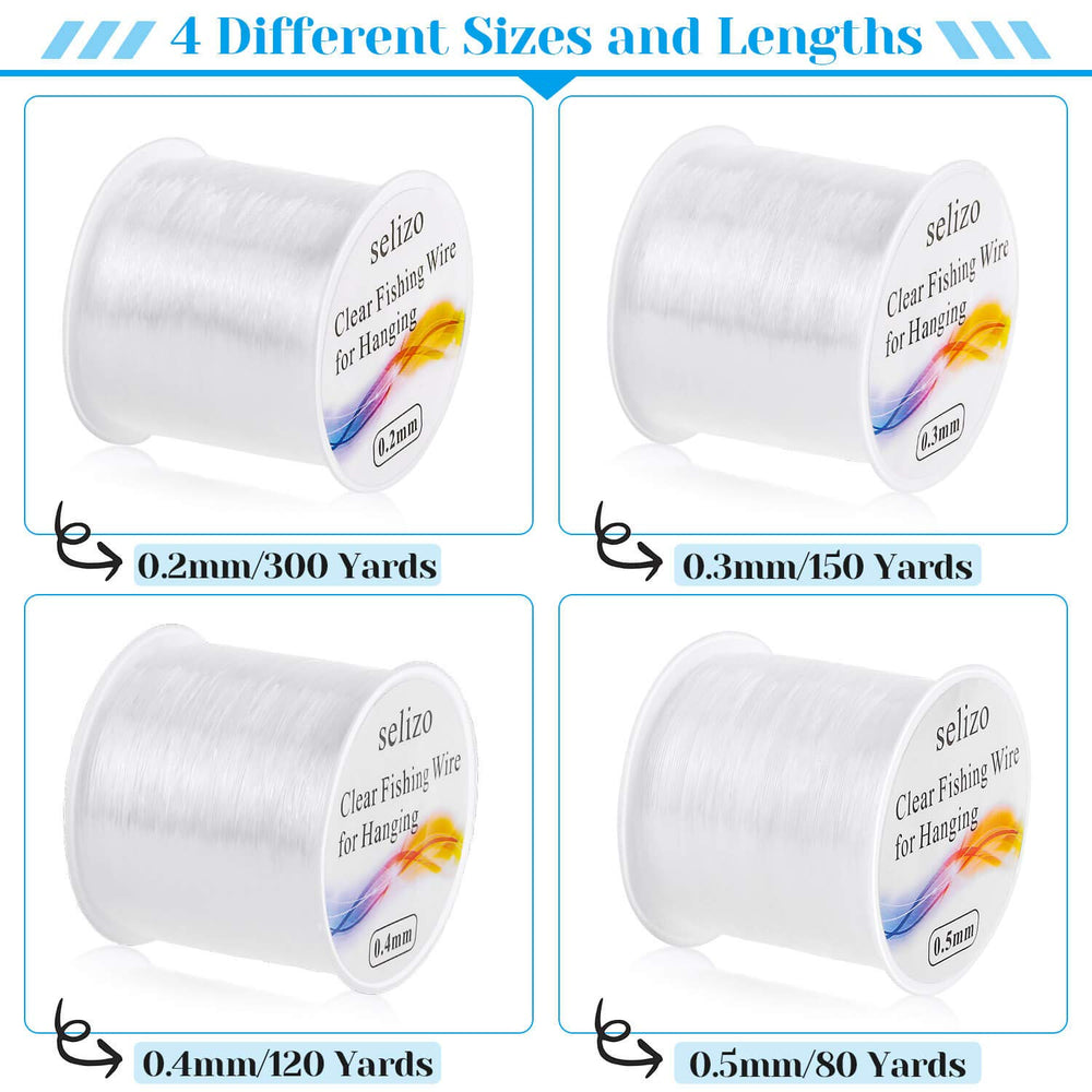 0.2 mm clear fishing line spool (300 yards) from Selizo