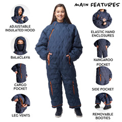 Selk'bag Pro wearable sleeping bag with removable booties for active wear.