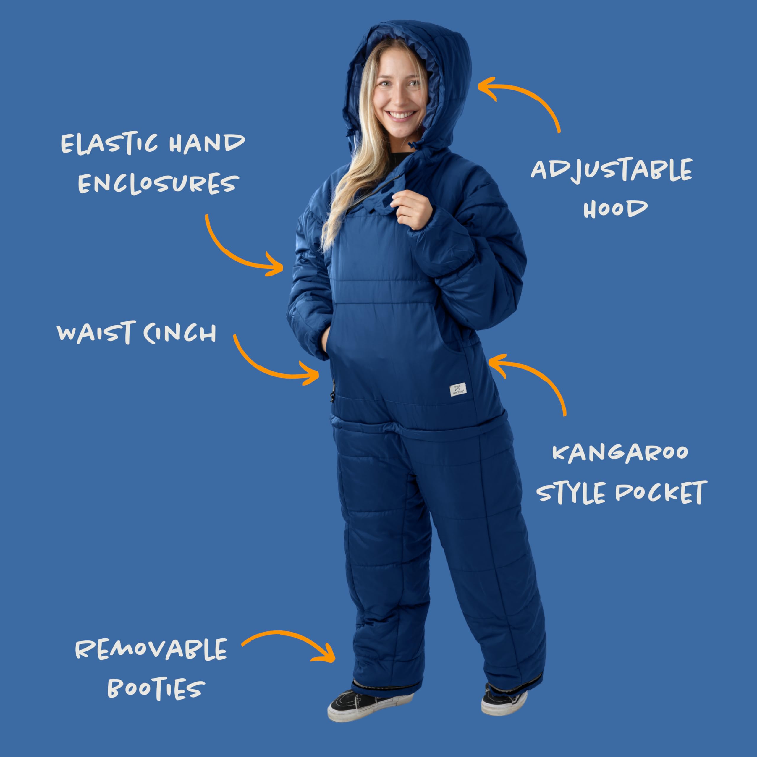 Selk'bag SWYTCH Lite blue color on trail, a lightweight travel companion.
