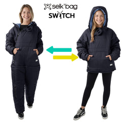Selk'bag SWYTCH Original mid-body zipper in action enabling easy conversion.
