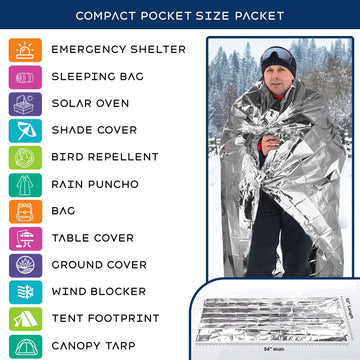 SellerTAG multi-use survival blanket doubles as emergency shelter or mat.
