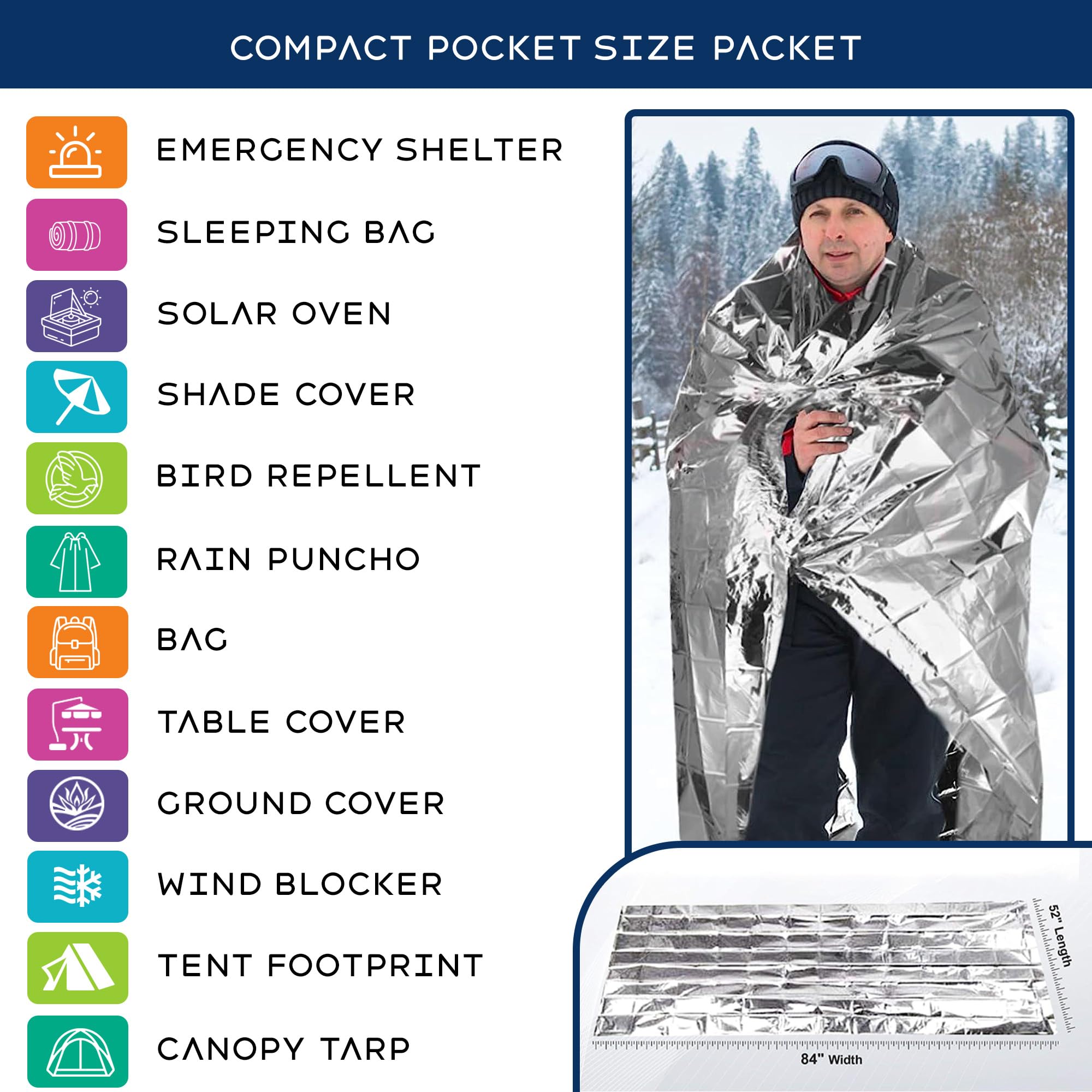 Sellertag individually wrapped blanket ready for go-bags and first aid kits