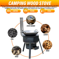 SelWatty stove combustion chamber built from solid iron for rugged use.