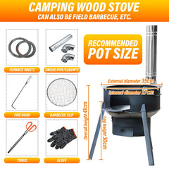 SelWatty stove with two burner rings fits various pot sizes.