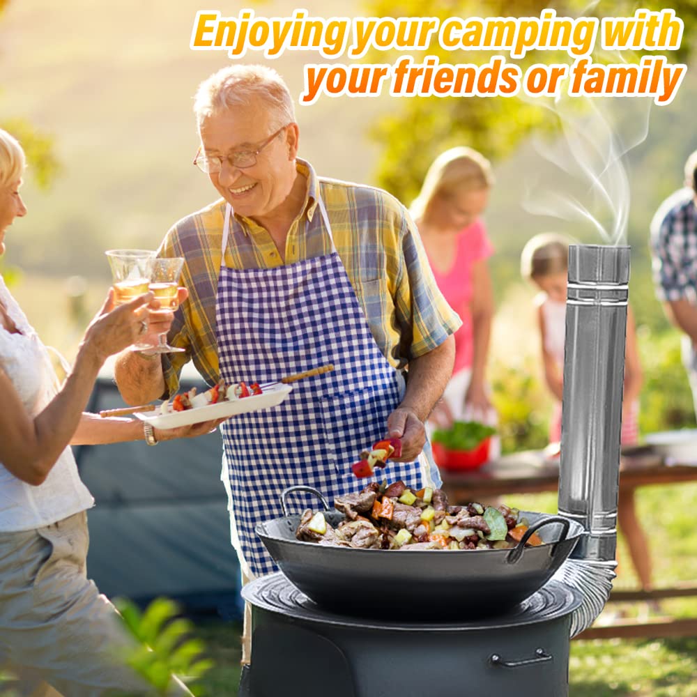 SelWatty tent stove suitable for camping, cooking, and heating.