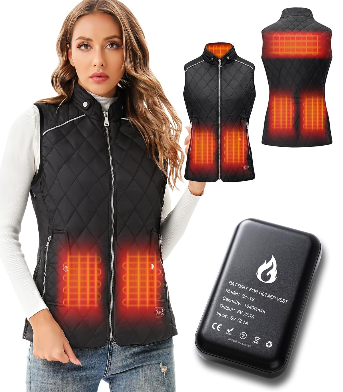 SEMANJLL heated vest for women with six heating zones delivers targeted warmth on demand.