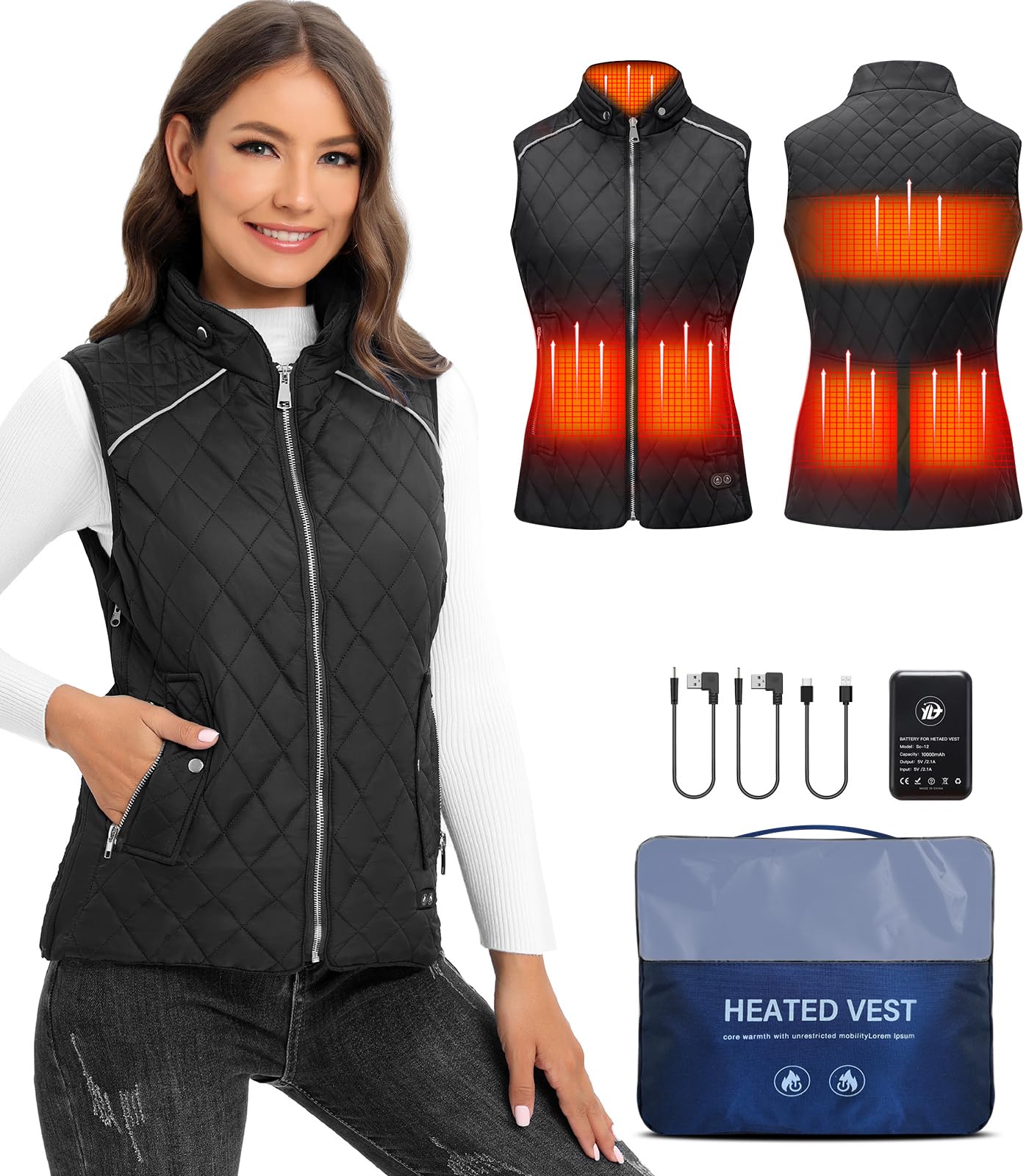 SEMANJLL heated vest for women with six heating zones delivers targeted warmth on demand.