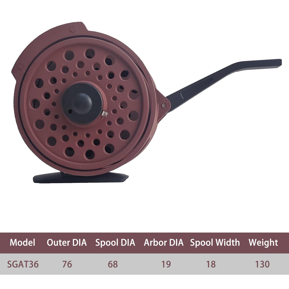Lightweight fly reel weighing 130g for freshwater trout
