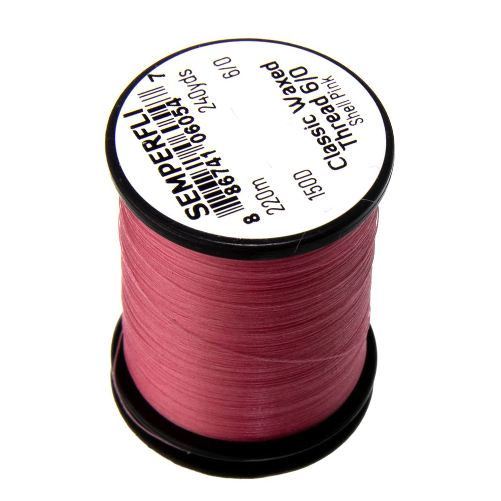 Semperfli 6/0 Classic Waxed Thread on spool for precise fly tying.