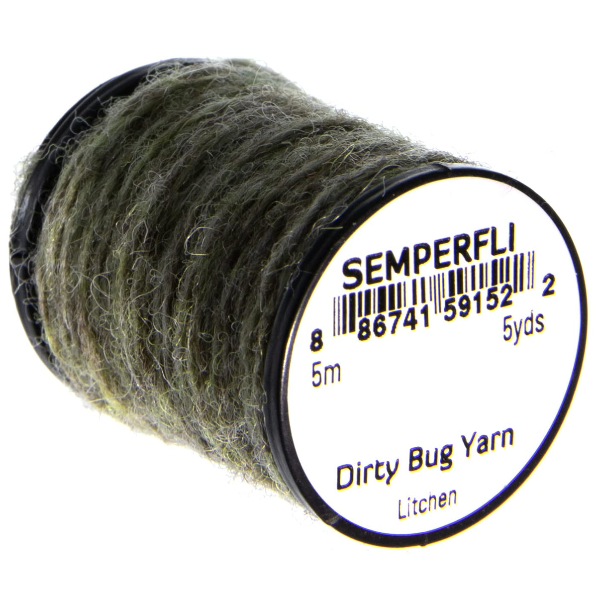 Semperfli Dirty Bug Yarn Litchen close-up for natural-looking insects.