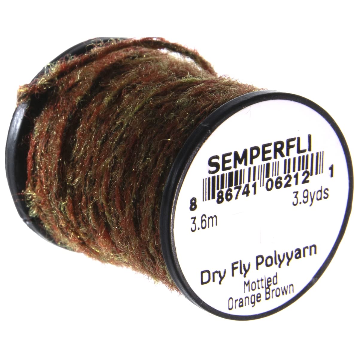 Semperfli Dry Fly Poly Yarn mottled orange brown for buoyant dry flies