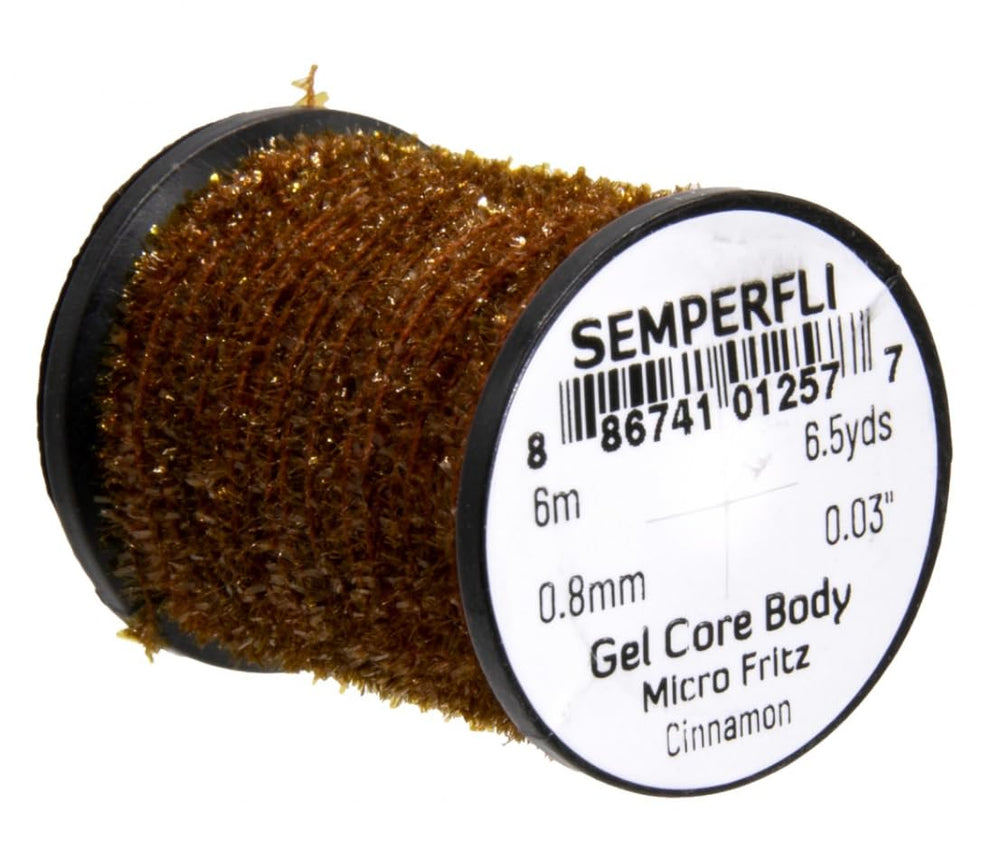 Semperfli Gel Core Body Micro Fritz Cinnamon for tiny flies; durable core reduces fraying during tying