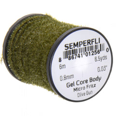 Semperfli Gel Core Micro Fritz Olive Dun on a small fly body for neat, durable tying