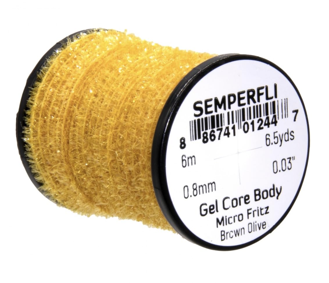Semperfli Gel Core Micro Fritz chenille for tiny fly bodies with a core that resists fraying