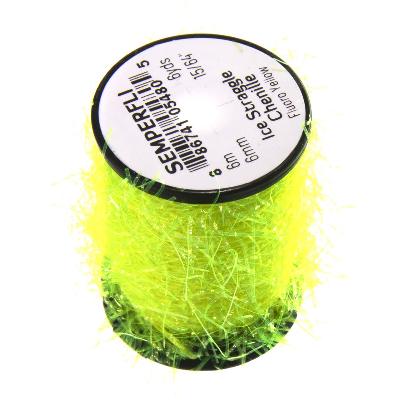 Semperfli Ice Straggle Chenille with long translucent fibers for lifelike water movement.