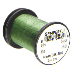 Semperfli Nano Silk 30D 18/0 Dark Green spool for delicate micro fly tying