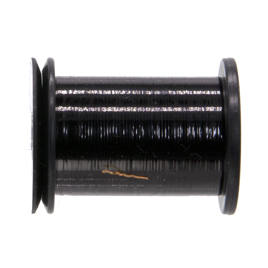 Semperfli Perdigon Body Black close-up shows iridescent and translucent colors in action.