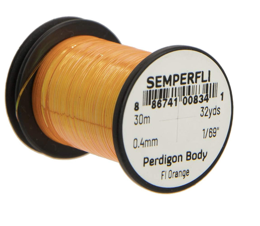 Semperfli Perdigon Body Orange for flawless perdigon fly tying with iridescent color effects.