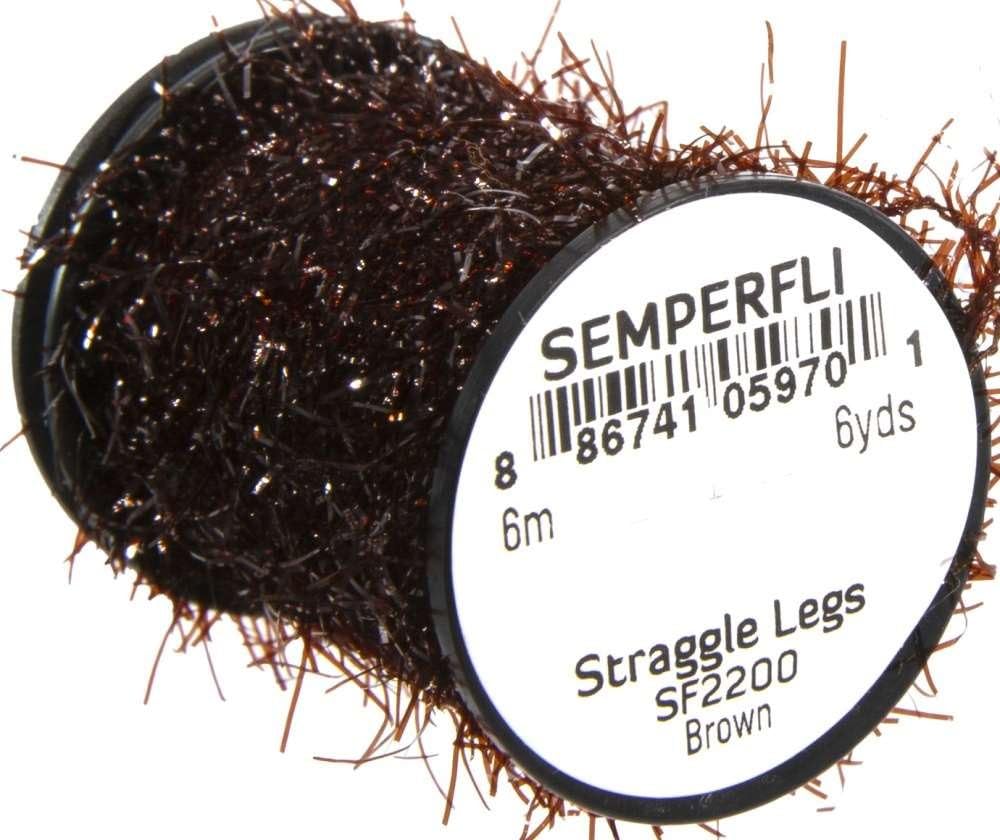 Semperfli Straggle Legs Brown core detail showing ultra-fine fritz and dual micro cores.