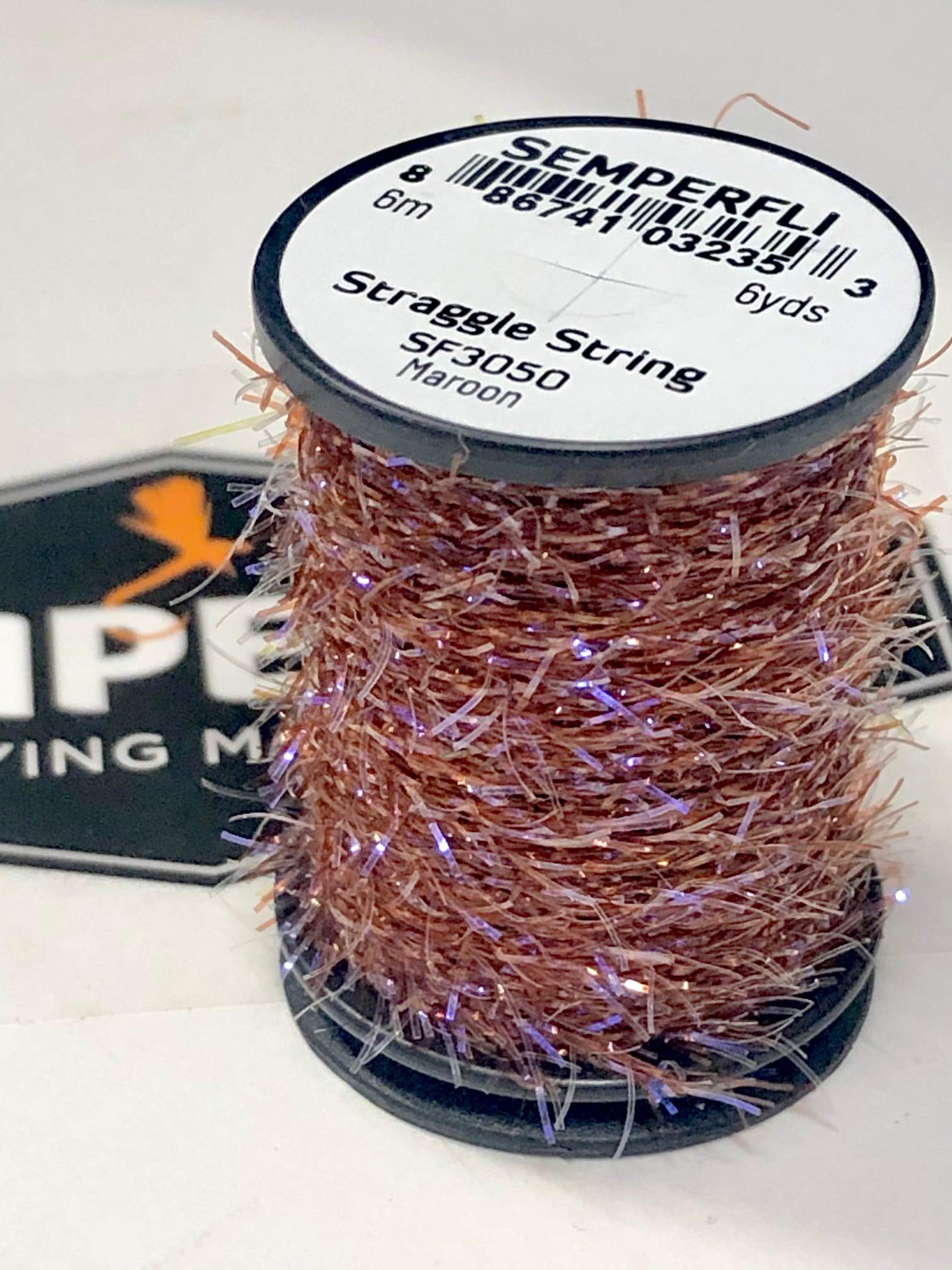Semperfli Straggle String Micro Chenille close-up reveals the thinnest core for delicate thorax work.