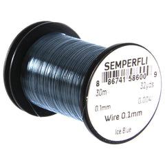 Semperfli tying wire 0.1mm ice blue for precise ribbing on mayfly and other fly patterns