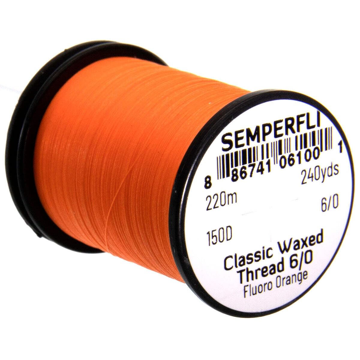 Semperfli waxed thread spool front view showing strong grip for fly tying
