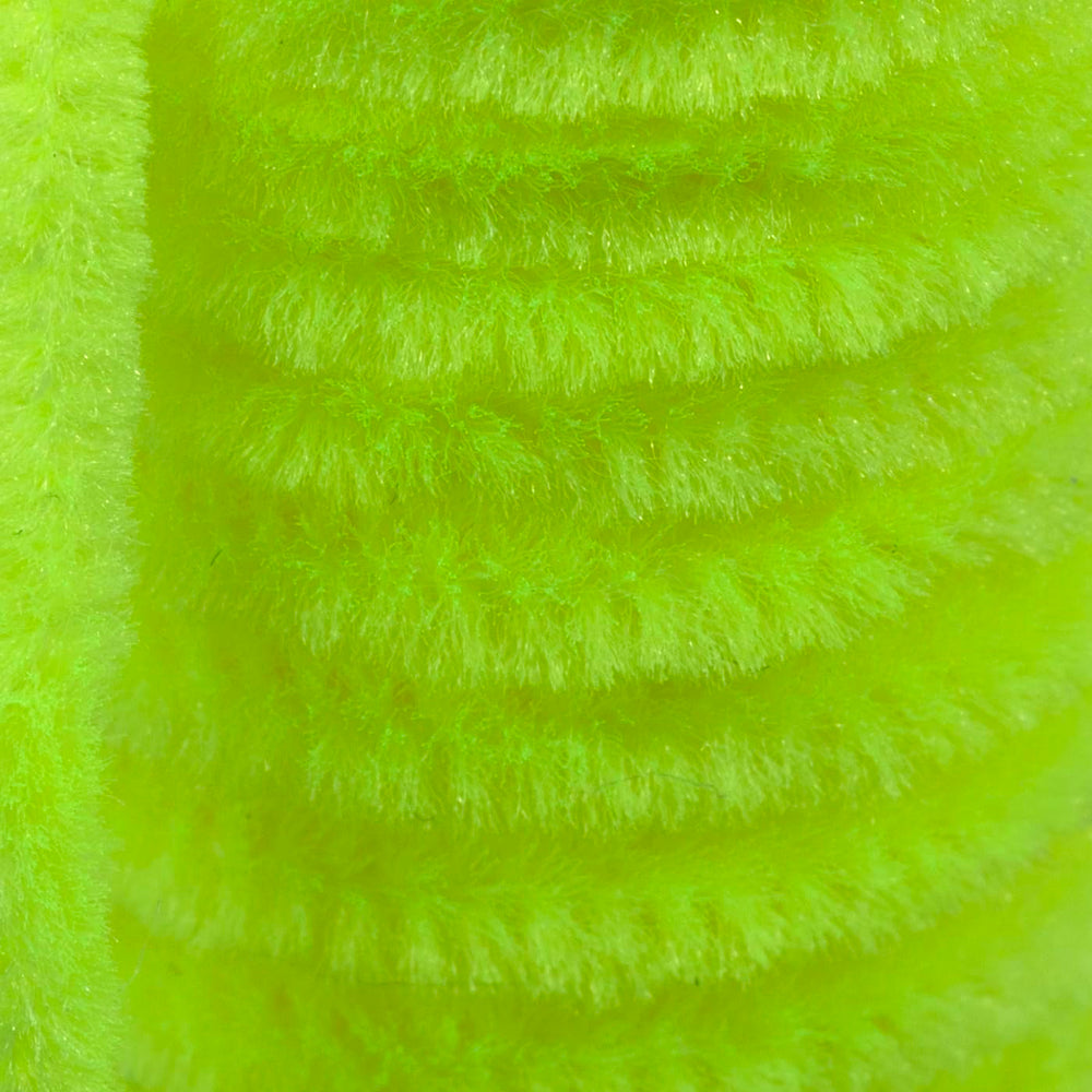 Semperfli Worm Chenille Fl Yellow adds durable, flexible bodies for mayflies, worms, and leech patterns