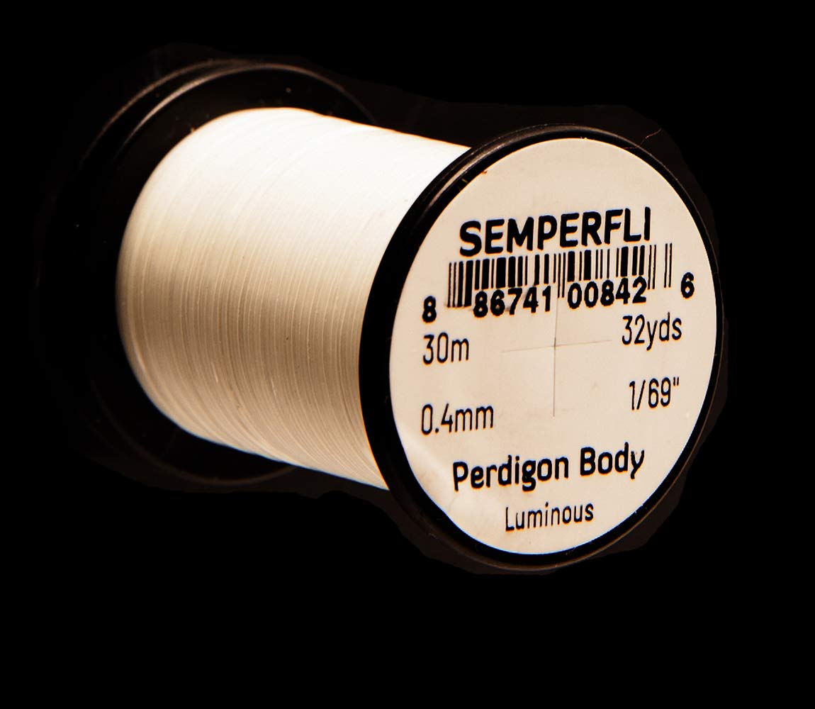 Semperfli Perdigon Body Luminous on spool, ideal for creating vivid perd bodies.