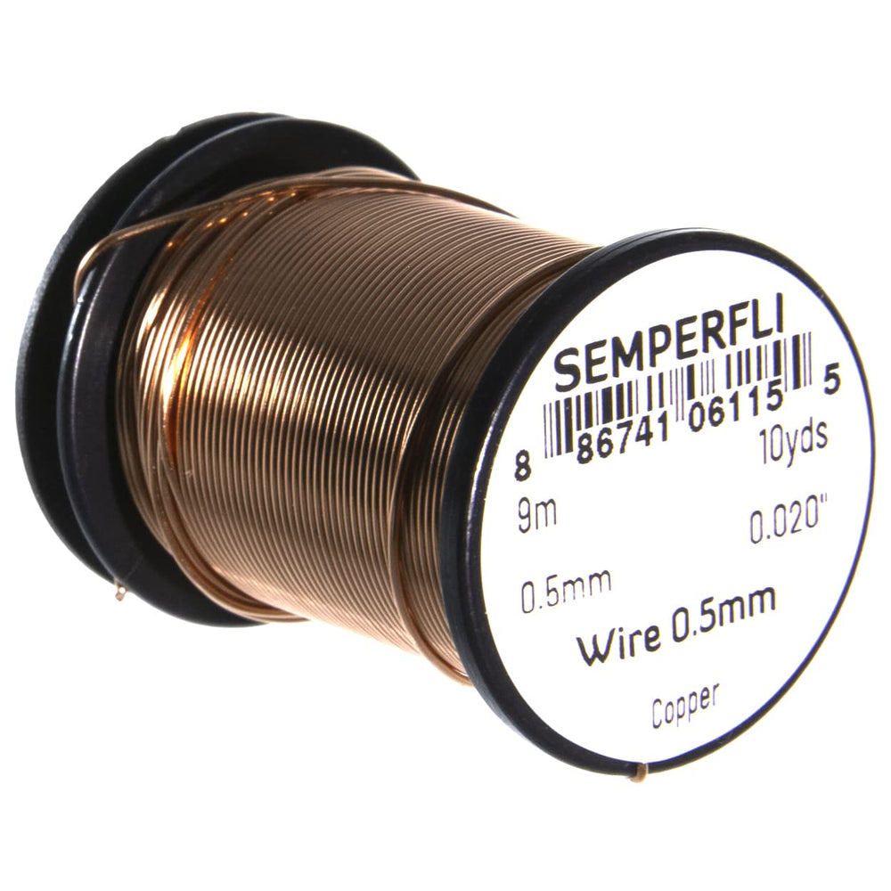 Semperfli 0.5mm copper wire close-up for saltwater flies, non-tarnish durability