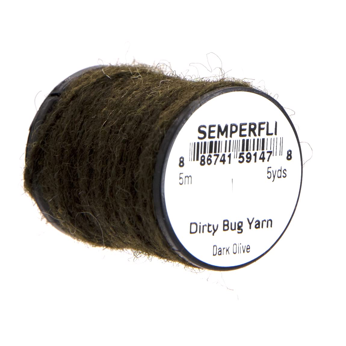 Semperfli Dirty Bug Yarn Dark Olive enhances realism on dry and nymph patterns.