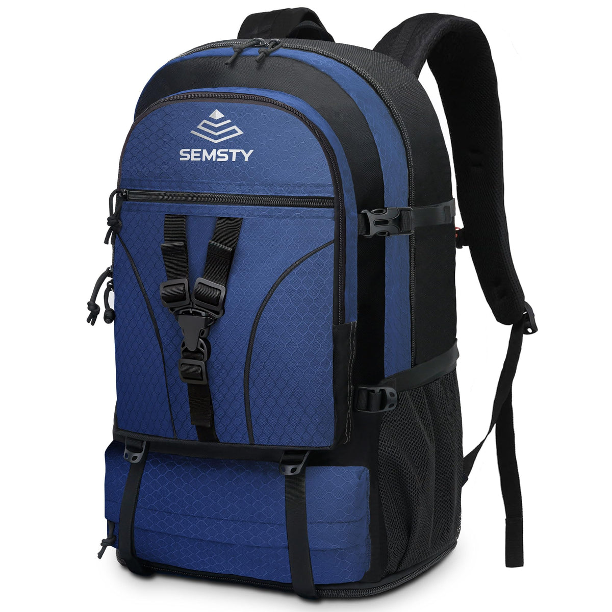 SEMSTY hiking backpack front view shows compact 40L capacity for daily adventures.