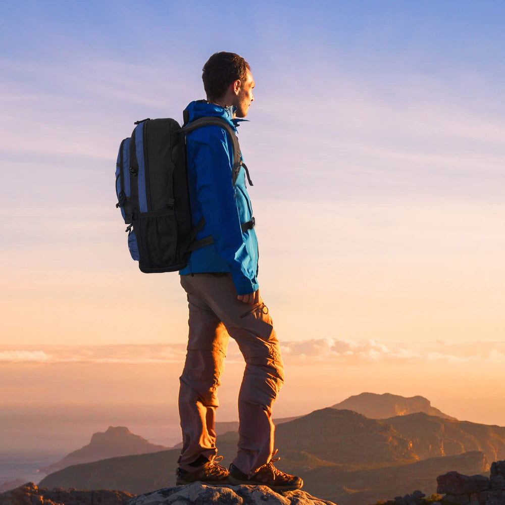 SEMSTY hiking backpack side compartments help organize gear.