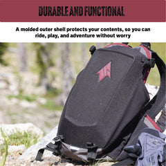 Send It Hydration Backpack Maroon with padded shoulder straps increases comfort on long climbs
