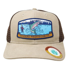 Sendero Provisions Co fly fisher adjustable snapback hat front view for all-day outdoor wear
