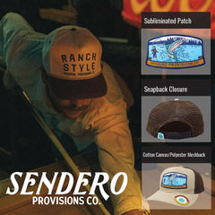 Sendero Provisions Co sublimated patch front logo for durable, sport-ready look