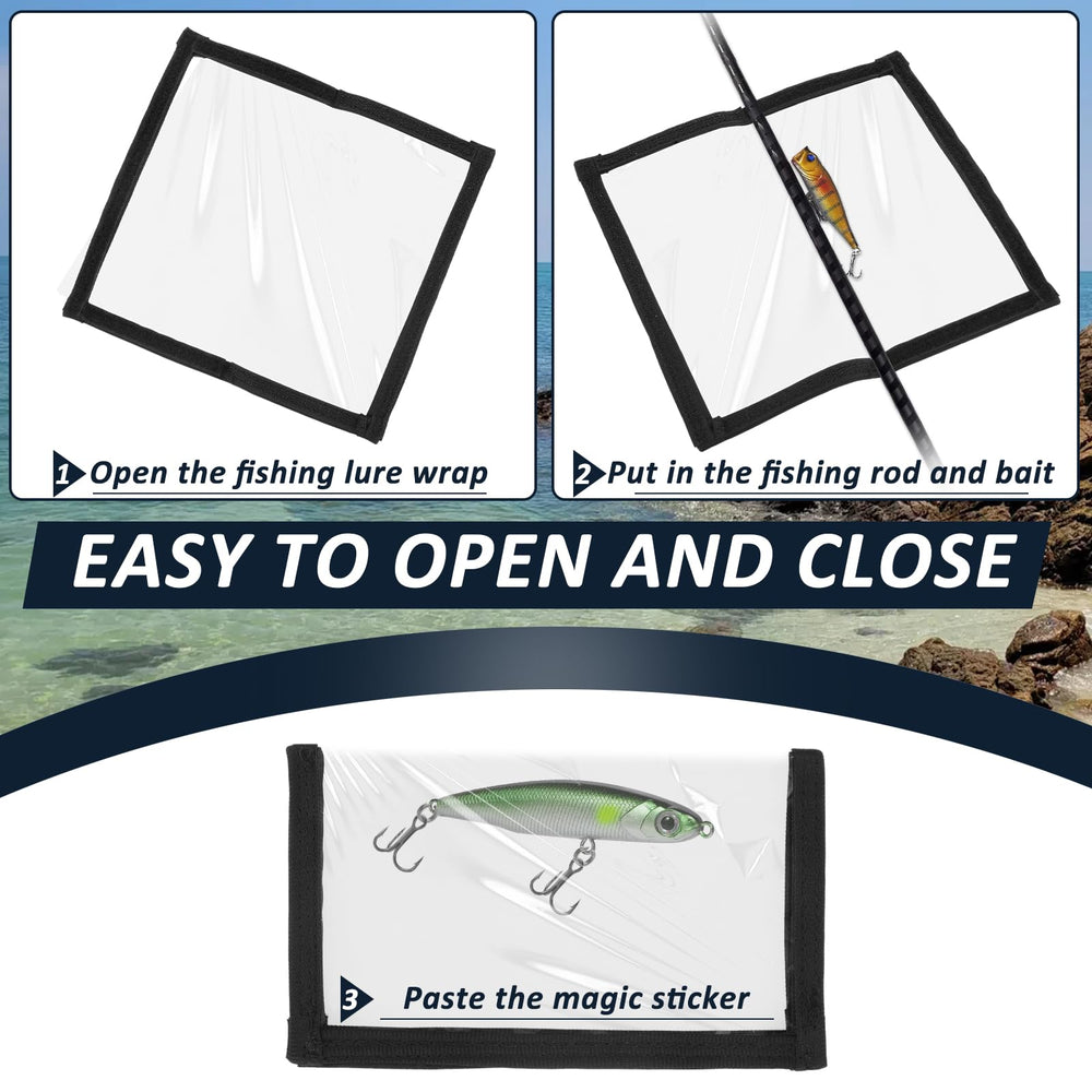 Transparent lure wrap protecting hooks from tangling