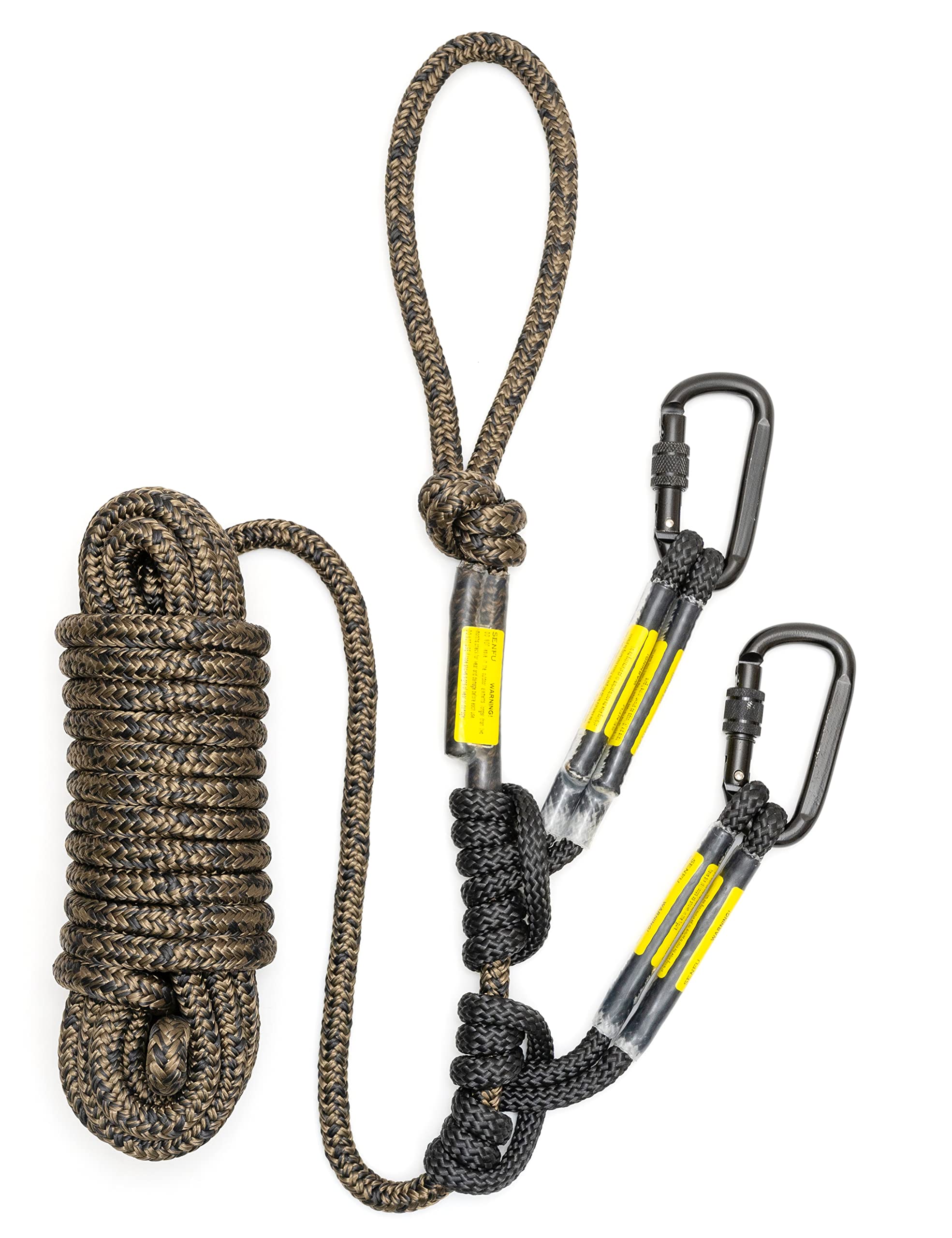 SENFU hunting safety rope 30ft ready for treestand setup for safe ascent.