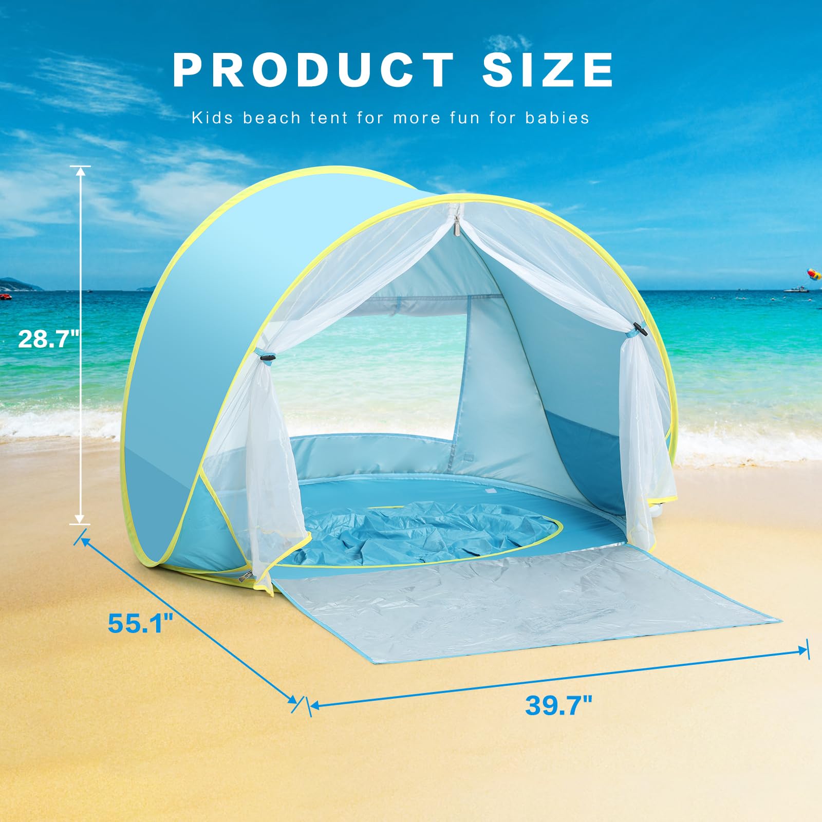Senodeer pop-up tent folds into a compact carry bag for travel.