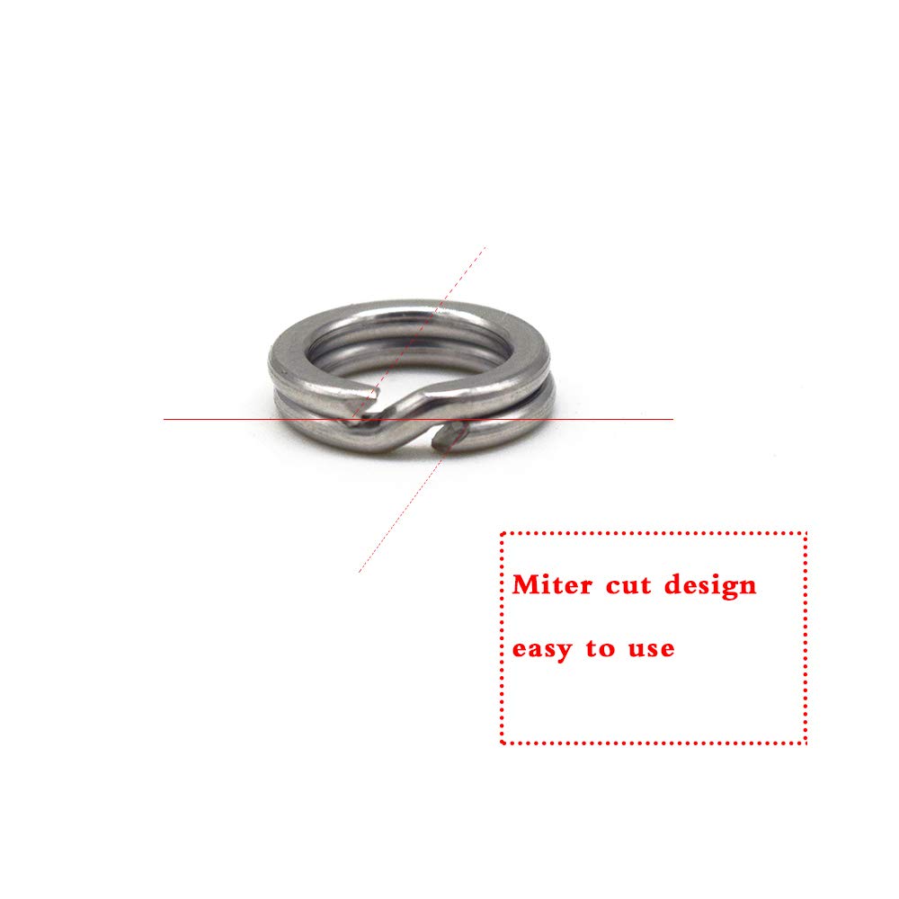 SENYUBBY Heavy Duty Split Ring 7.6mm outer diameter - 0.9mm wire - 80lb test