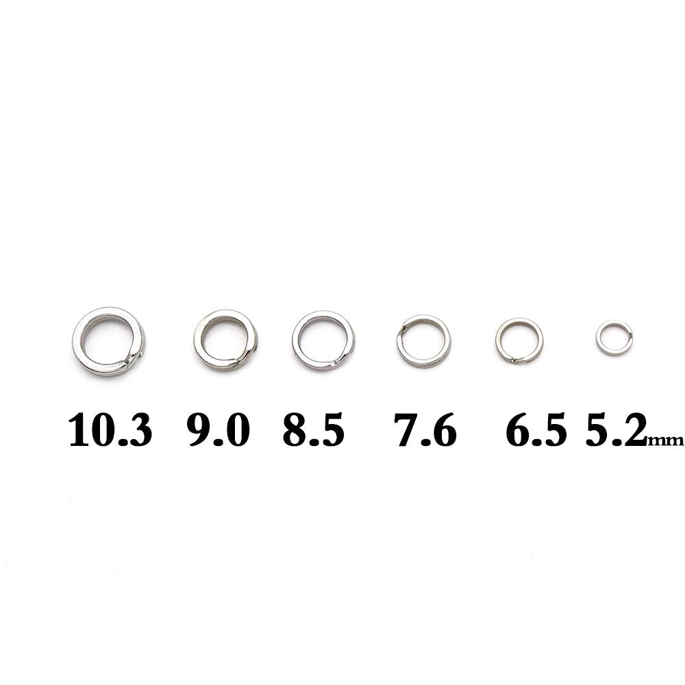 SENYUBBY Heavy Duty Split Ring 8.5mm outer diameter - 1.2mm wire - 100lb test
