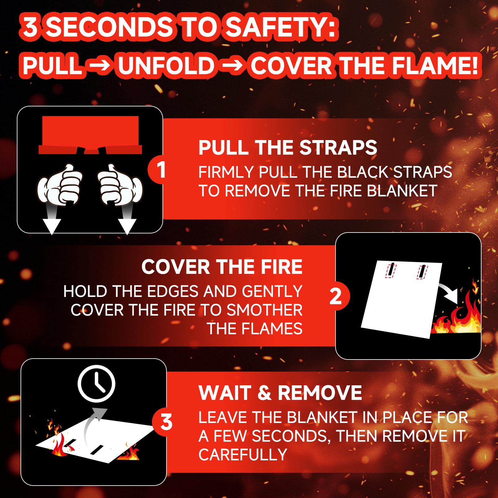SERABETTO fire blanket camping use adds safety during outdoor cooking