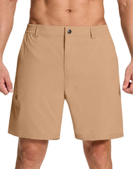 SERAMY dry-fit golf shorts showing elastic waist for secure swing comfort.
