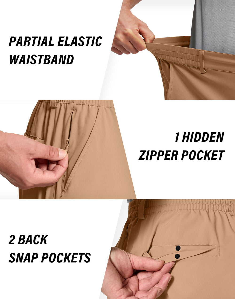 SERAMY hidden zipper pocket provides secure storage on the go.
