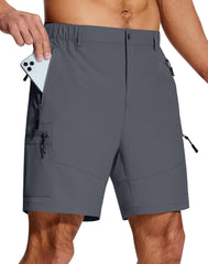 seramy mens hiking cargo shorts with 6 zipper pockets for secure storage on trails