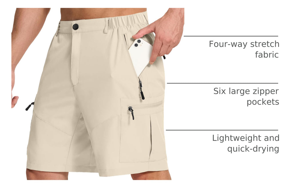 SERAMY mens hiking cargo shorts lightweight quick-dry fabric for cooling comfort