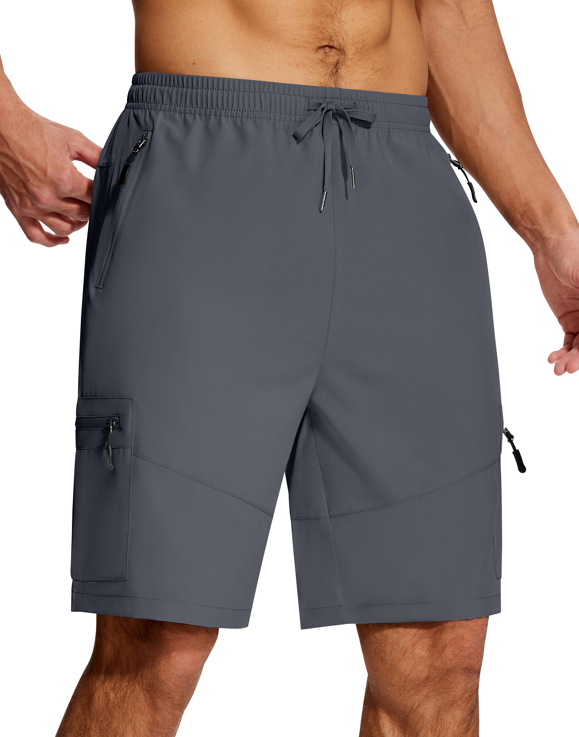 SERAMY men's hiking shorts elastic drawstring waist for a customizable fit