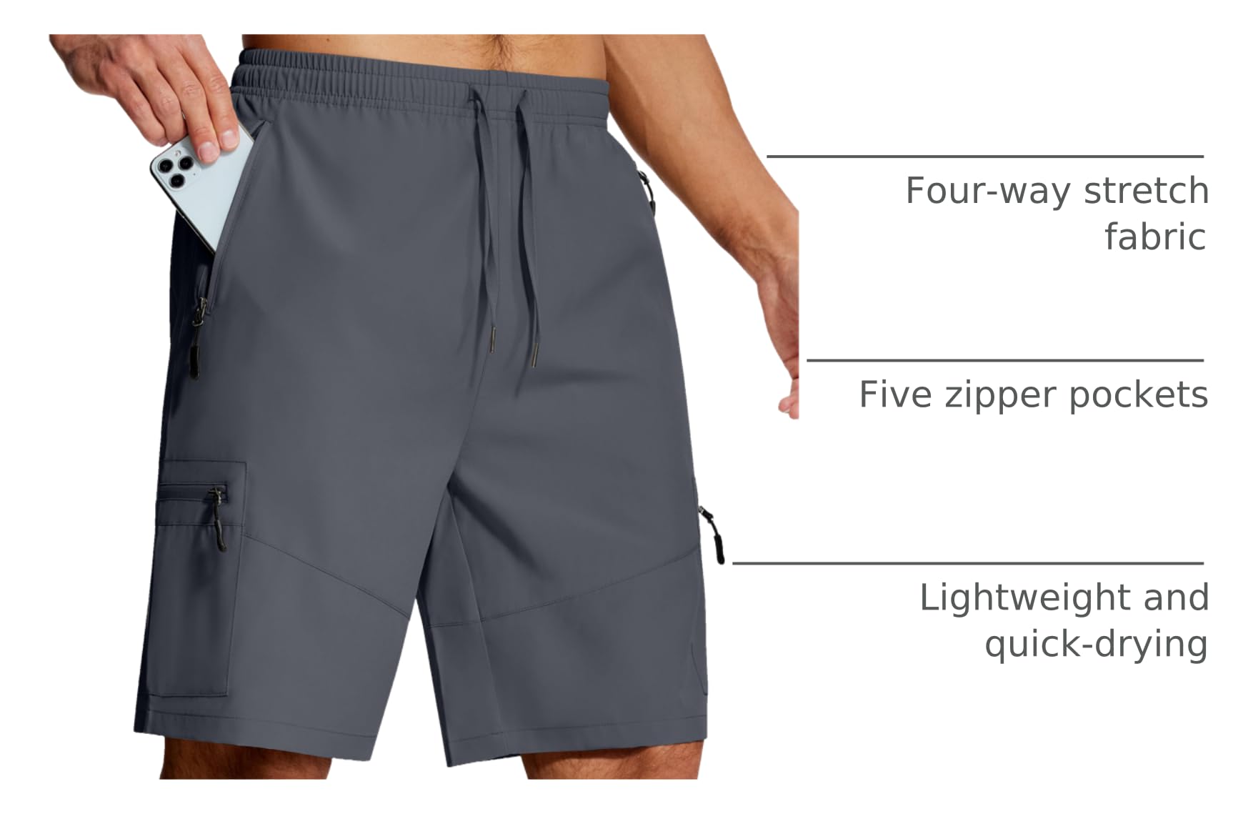 SERAMY men's hiking shorts UPF 50+ protection for sunny days