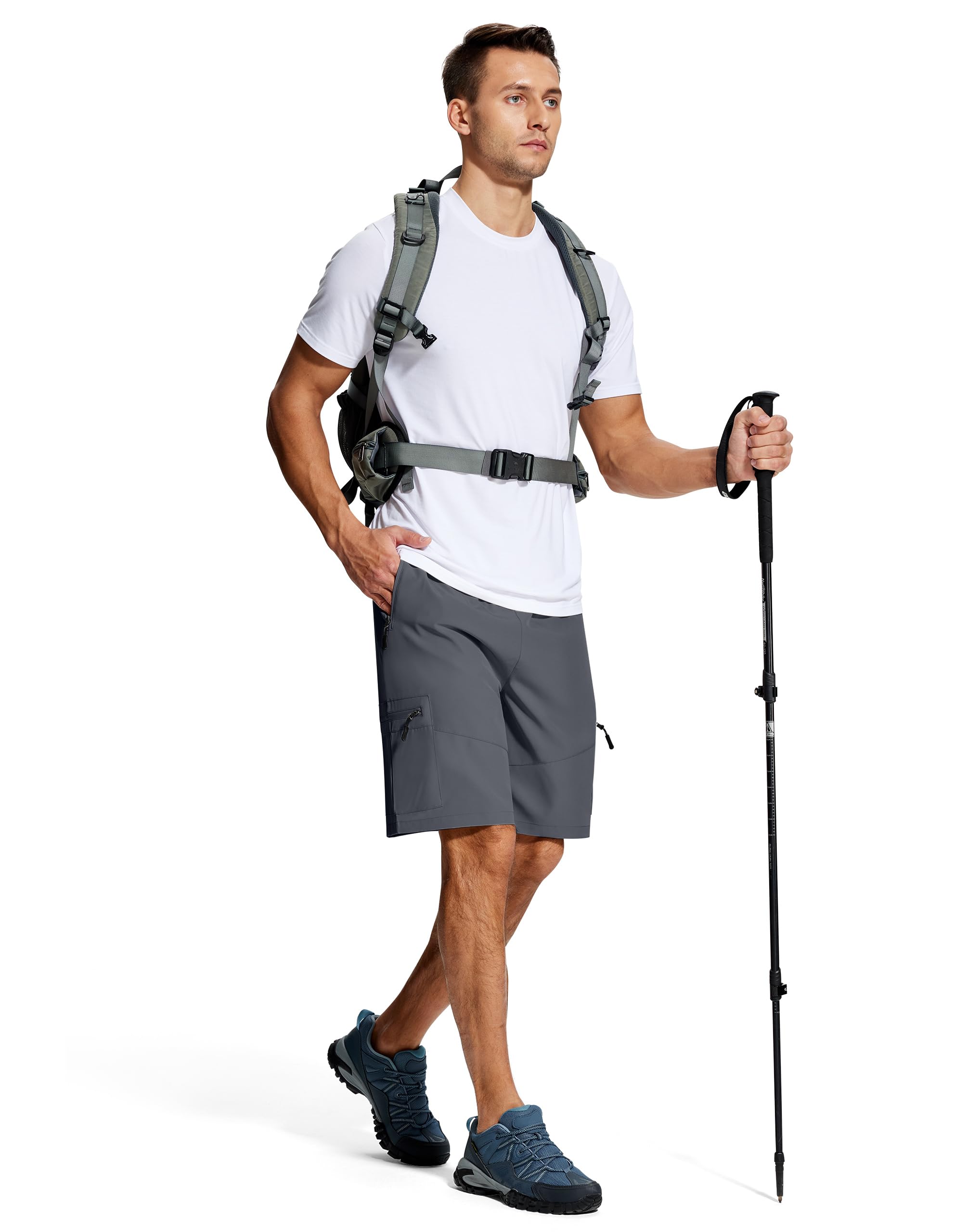 SERAMY men's hiking shorts water-resistant fabric for wet weather