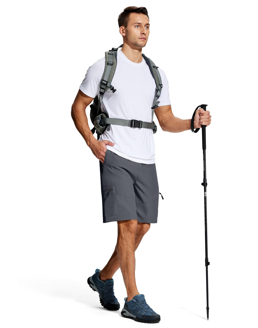 SERAMY men's hiking shorts water-resistant fabric for wet weather