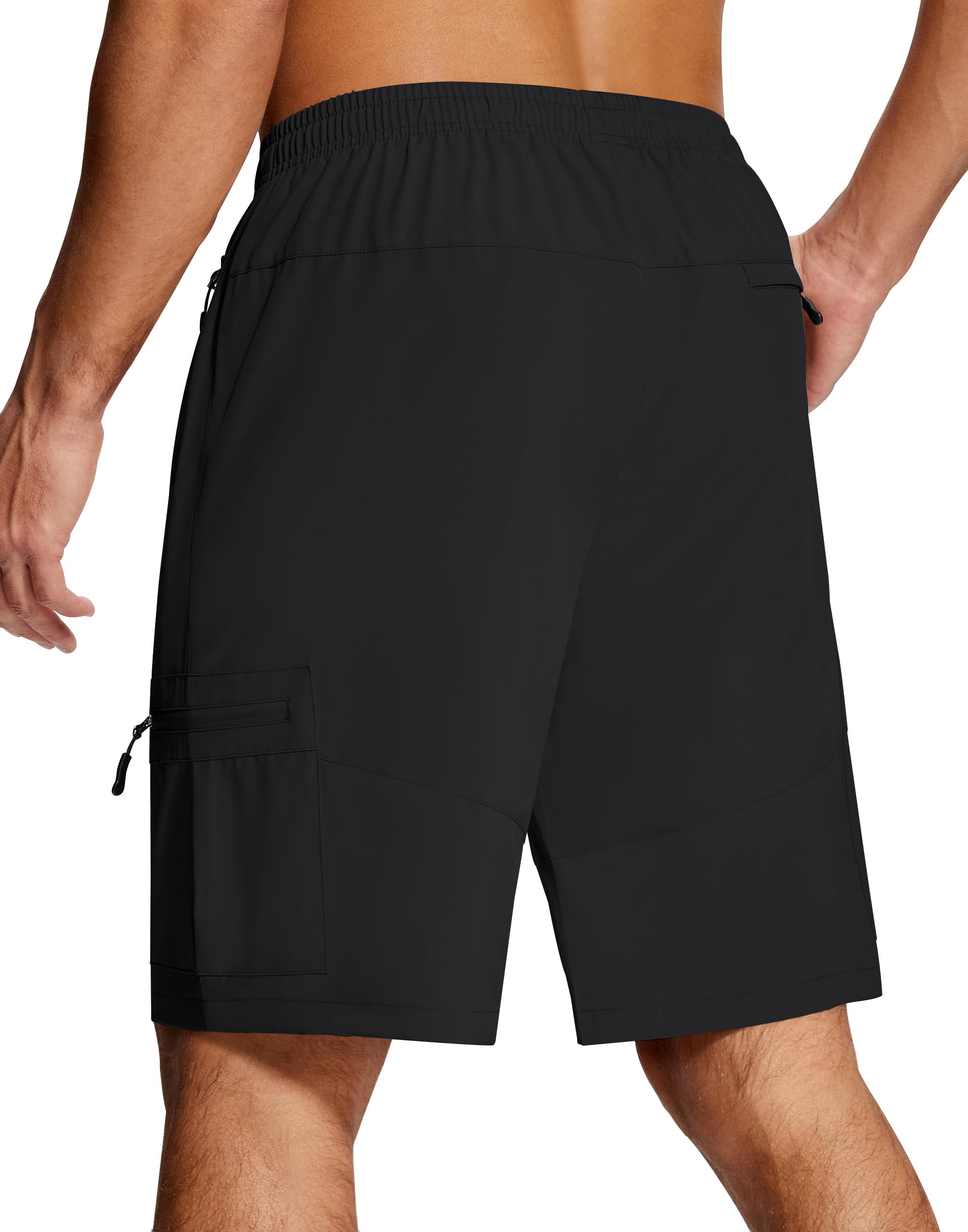 SERAMY men's hiking shorts side view showing cargo zipper pockets for quick access.